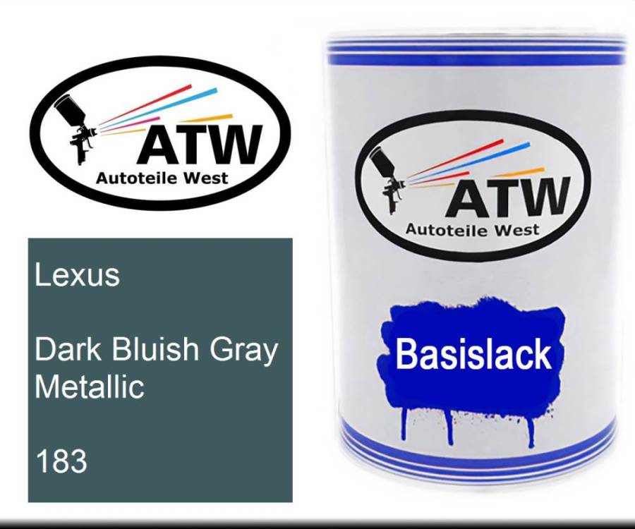 Lexus, Dark Bluish Gray Metallic, 183: 500ml Lackdose, von ATW Autoteile West.